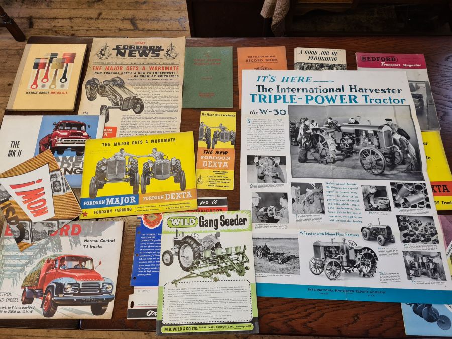 Box lot of assorted farming, trucking and driving pamphlets and ephemera together with various