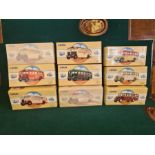 9 x Corgi Commercial Classics, all mint in boxes, some unopened. AEC Regal Eastern Counties, Leyland