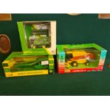 Britains John Deere mower conditioner 635 (part missing), ERTL John Deere CTS11 combine and Agricola