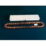 Russian Baltic sea amber necklace, 59cm long.