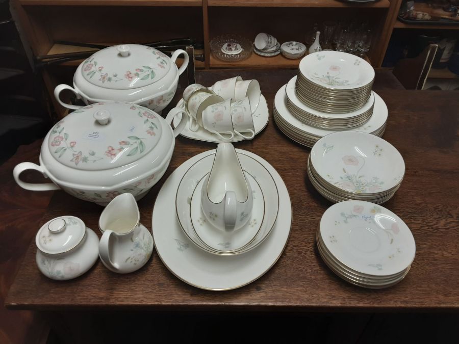 Royal Doulton Flirtation pattern tea and dinner service 6 place setting, comprising 49 pieces