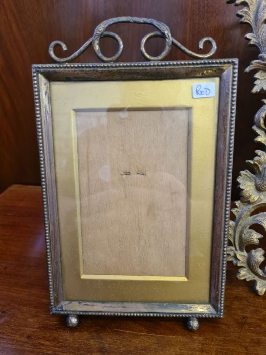 Mid century gilt metal recoco style photo frame and a similar Edwardian photo frame. - Image 4 of 4