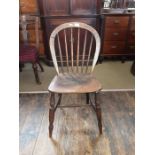 An elm and ash kitchen Windsor chair.