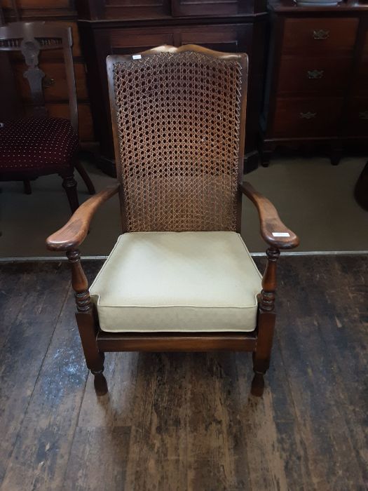 1920's begere back polished beechwood bedroom armchair. - Image 2 of 5