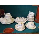 Shelley creamware part tea service, Queen Ann Country Garden floral tea service and a pair of Burley