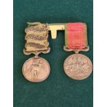 1854 Crimea medal with Sebastopol, Inkerman & Balaklava clasps with a 1855 British issue Turkish