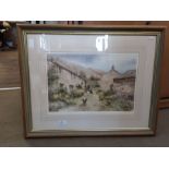 Nancy Dyson coloured framed print Tending the Flock limited edition 404/500 pencil signed by the