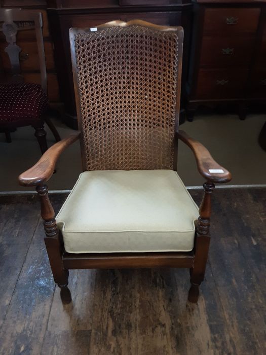 1920's begere back polished beechwood bedroom armchair.