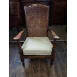 1920's begere back polished beechwood bedroom armchair.