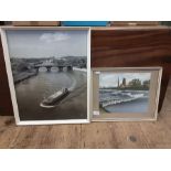 2 local framed prints The Aegir on the Trent signed by the photographer E.W. Carter, Nora Easting