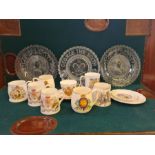 Tray lot of miscellaneous pottery, porcelain and glass Royal commemorative wares.