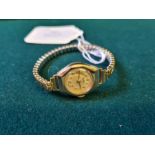 1950's Bentima Star 9ct gold cased wristwatch with gilt metal expanding bracelet.