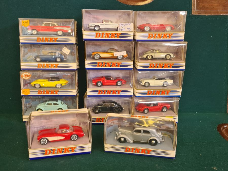 14 x Matchbox TNE Dinky collection boxed die cast cars. All mint.