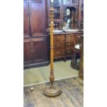 1930's oak reeded and turned column standard lamp.