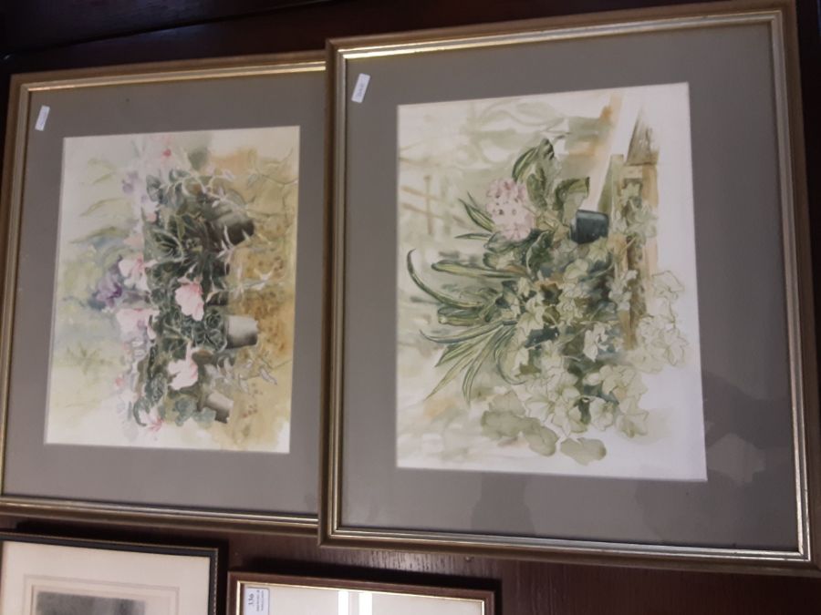 Collection of paintings, pictures and prints to include a pair of watercolour, still lifes, - Image 2 of 5