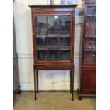 Victorian mahogany glazed bookcase on stand with single drawer base with lambs tongue glazing bars.