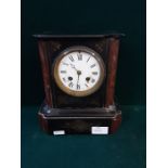 Slate mantle clock (damaged case) with Japy Freres striking movement.