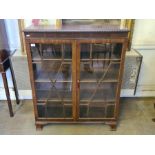 1950's mahogany astragal glazed, rope edged, 2 door china cabinet.