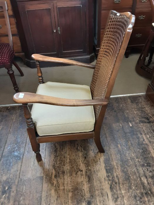 1920's begere back polished beechwood bedroom armchair. - Image 5 of 5