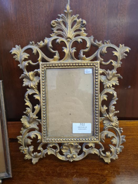 Mid century gilt metal recoco style photo frame and a similar Edwardian photo frame. - Image 2 of 4