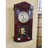 1950's chiming wall clock with silvered dial.