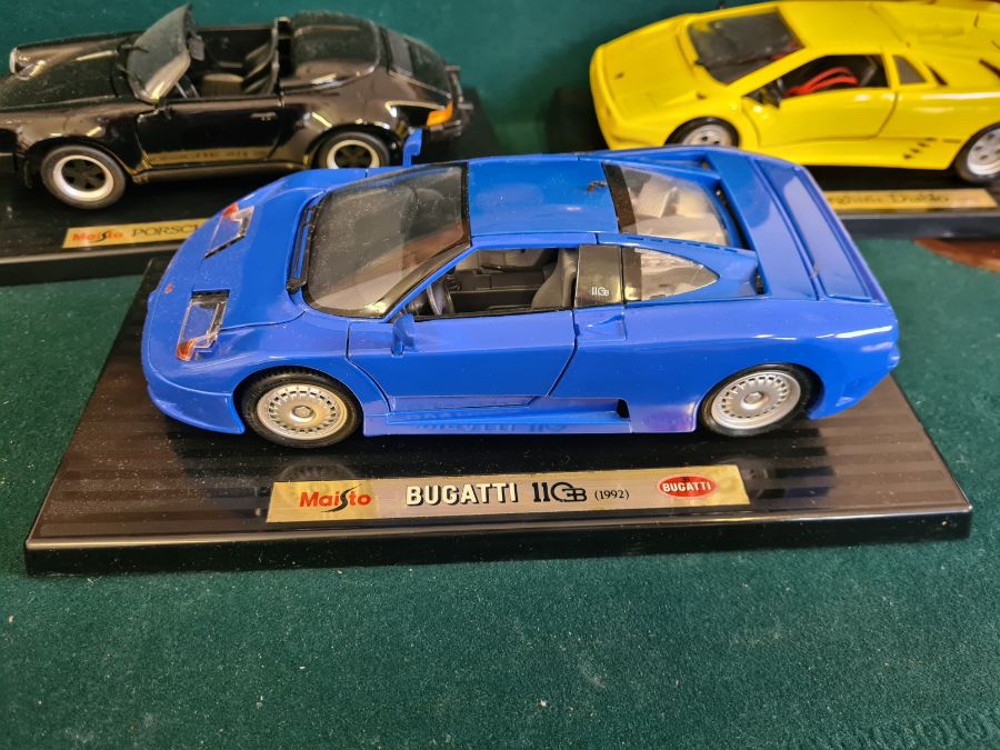 5 x Maisto 1:18 die cast sports cars with boxes, Ferrari 348TS1990, Mercedes-Benz 500SL 1989, - Image 6 of 7