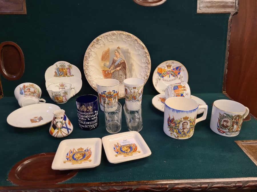 Collection of Victorian and later Royal commemorative wares to include plates, cups, saucers, etched - Image 3 of 8