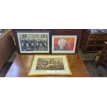 3 x various framed Political prints "Old Maids in the Next World", "Mr. Gladstone's Fourth