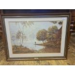 Large framed print fly fishing scene That Magic Moment by G. Coulson.