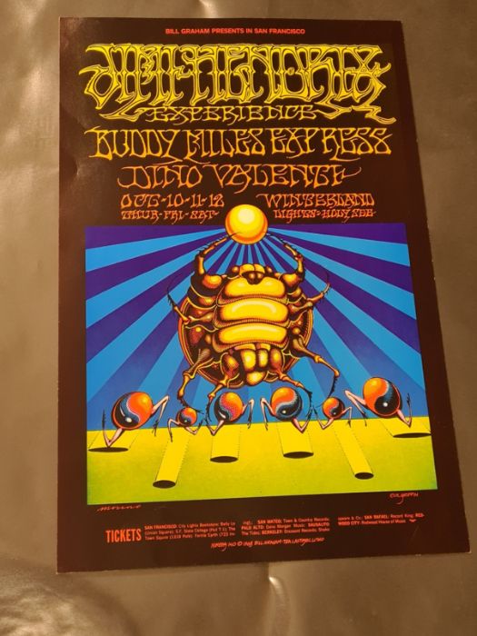Bill Graham presents Hendrix. Rick Griffin/Victor Moscoso Second print poster, 14 1/3" x 21 1/2". - Image 4 of 4