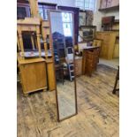 20th century teak framed floorstanding cheval mirror adapted from a White & Newton dressing table,