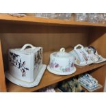 4 large Victorian floral and gilt decorated cheese dishes.