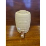 Pearsons of Chesterfield 1 gallon glazed earthenware barrel and tap.