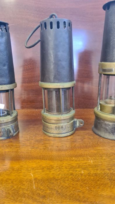 2 x vintage Richard Johnson, Clapham & Morris miners lamps and a protector miners lamp. - Image 2 of 4