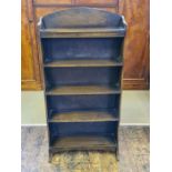 1930's oak bookcase 127cm high x 61cm wide x 23cm deep.