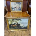 Modern George Stubbs gilt framed print Bay Horse and White Dog together with a larger George