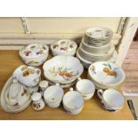 Royal Worcester Evesham dinner service comprising 6 cereal bowls, 6 tea plates, 6 side plates, 6