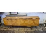 Mid century long low teak sideboard 205cm long x 43cm deep x 73cm high.