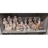 Collection of early 20th century and later continental bisque figurines and various bird ornaments.