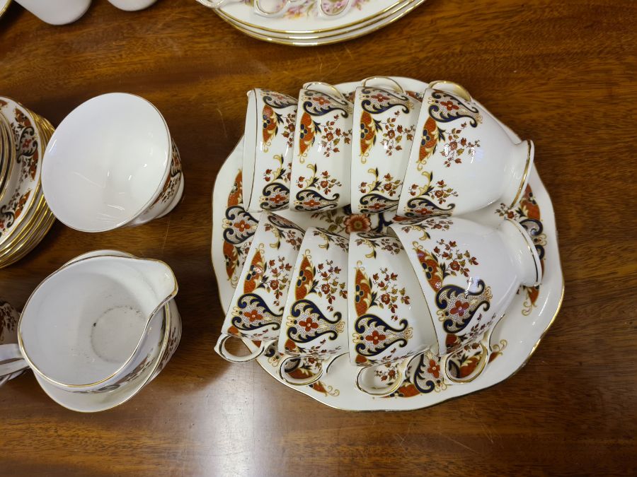 Colclough floral part tea service with teapot, 4 matching coffee cups and a brown and blue Colclough - Image 2 of 5