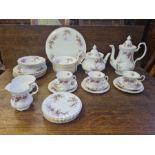 Quantity of Royal Albert Lavender Rose to include teapot, coffee pot, cake stand, cereal bowls and