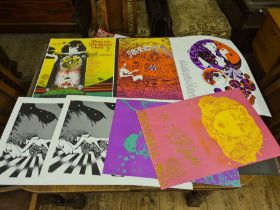 7 x Nigel Mentzels Spirits of the Sixties posters - Sgt Pepper Lonely Hearts Club Psychedelic