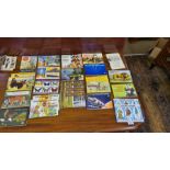 Collection of Brooke Bond tea cards albums and various postcards.