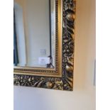 Modern rectangular gilt framed bevel edged wall hanging mirror, 78cm x 51cm.