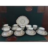 Salisbury bone china 6 piece lilac gilt teaset comprising 22 pieces.