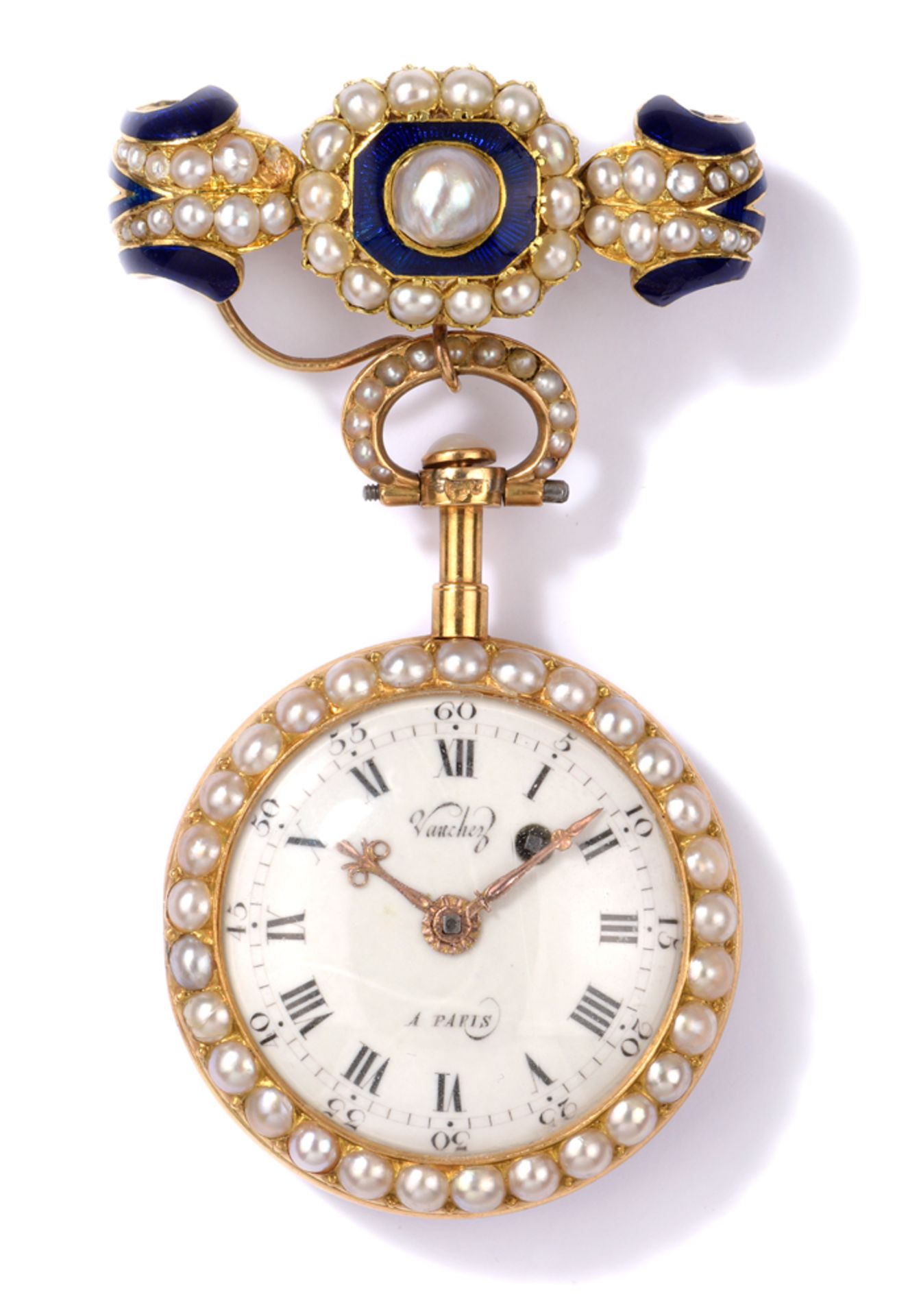 Emaille-Taschenuhr von Vauchez à Paris Um 1780