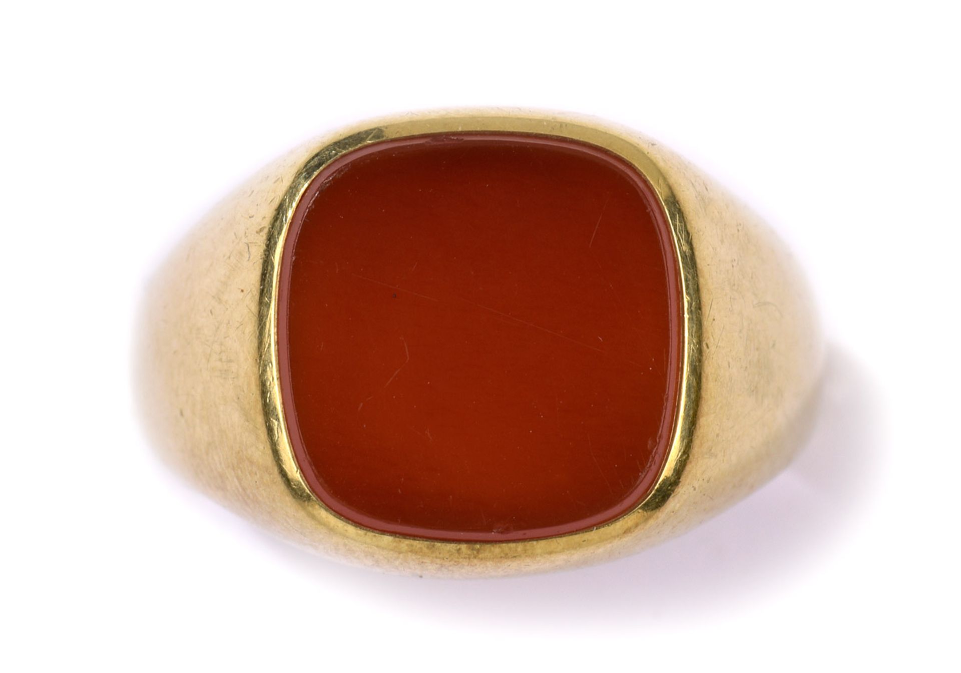 Ring mit Karneol, 585-Gelbgold.