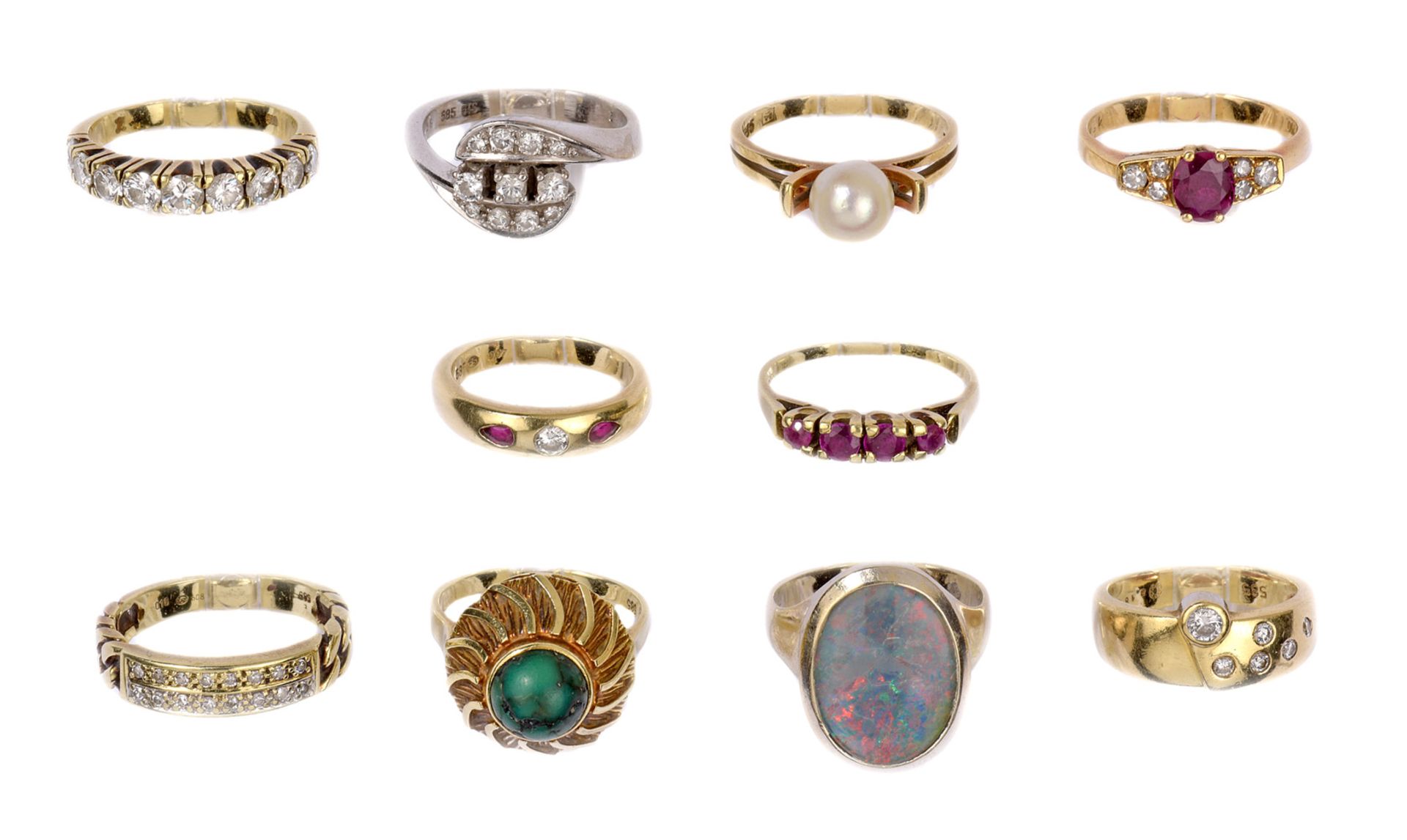 Sammlung von 10 Ringen
