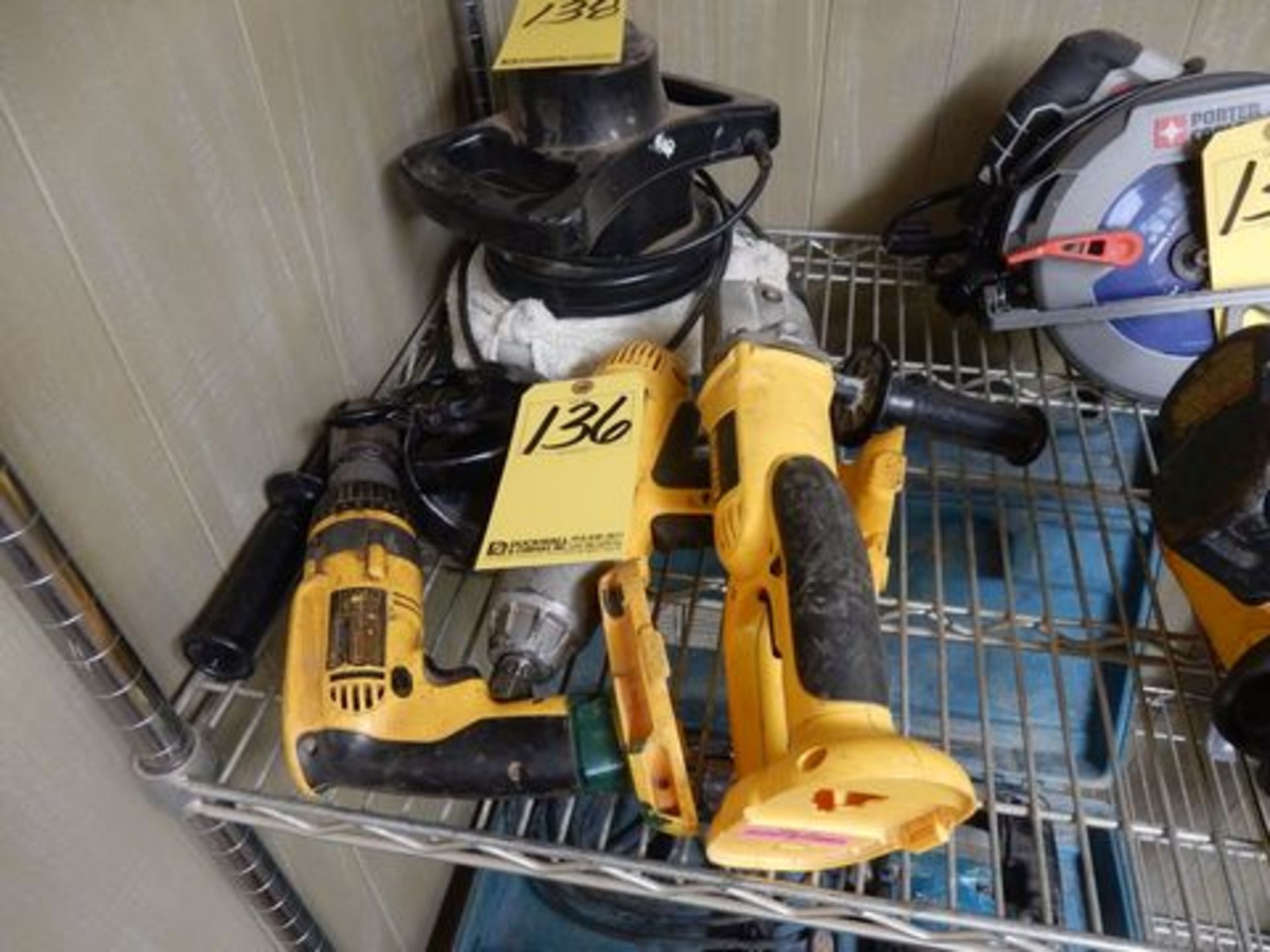 LOT CORDLESS DEWALT DRILL, CORDLESS DEWALT IMPACT & CORDLESS DEWALT GRINDER