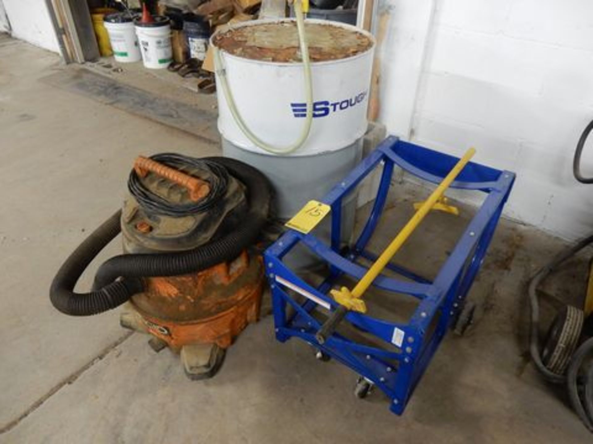 DRUM DOLLY W/DRUM PUMP & SHOP VAC